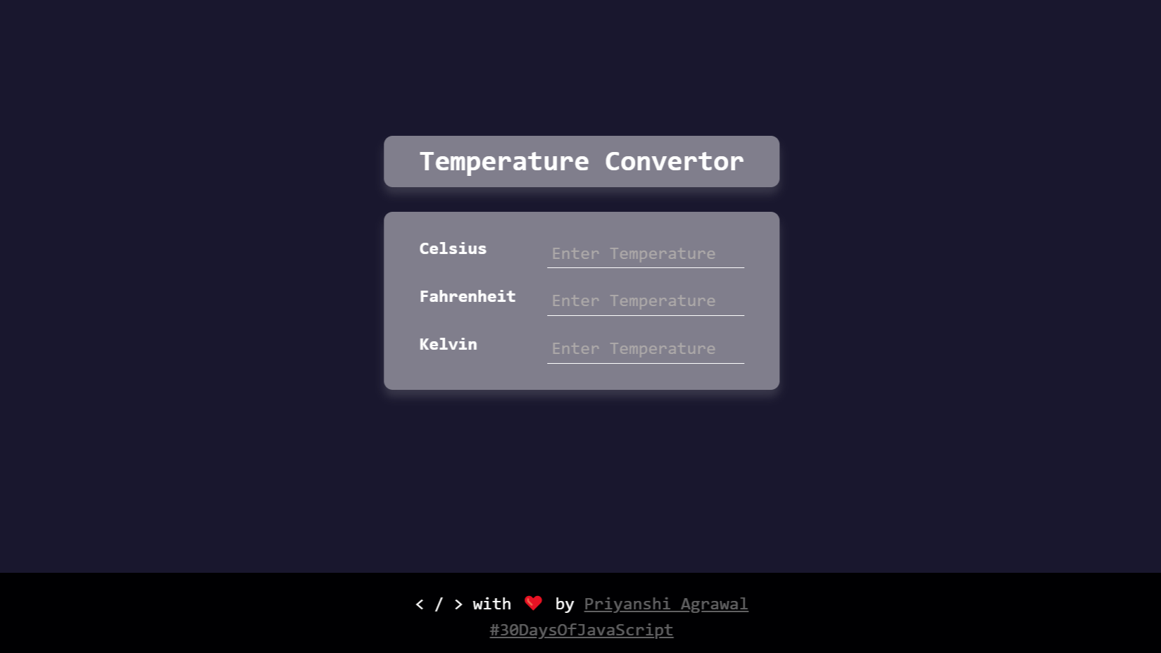 Temperature Convertor